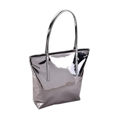 Women's Synthetic Solid Shoulder Bag (Grey) - Image 4