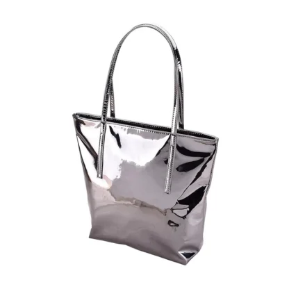 Women's Synthetic Solid Shoulder Bag (Grey) - Image 5