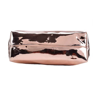 Women's Synthetic Solid Shoulder Bag (Rose Gold ) - Image 3