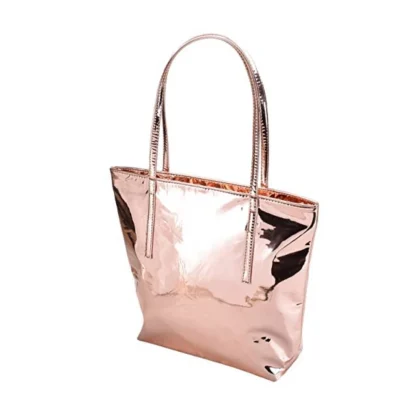 Women's Synthetic Solid Shoulder Bag (Rose Gold ) - Image 5