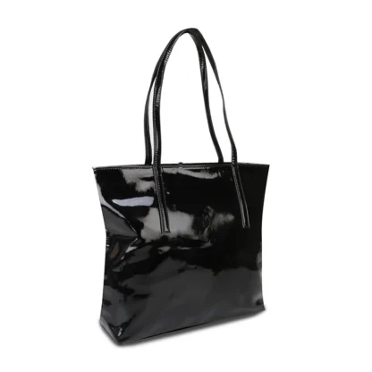 Women's Synthetic Solid Shoulder Bag (Black) - Image 5