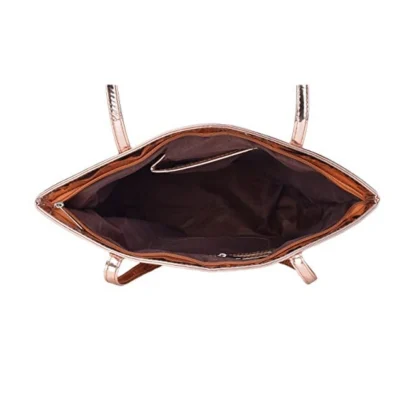 Women's Synthetic Solid Shoulder Bag (Rose Gold ) - Image 2