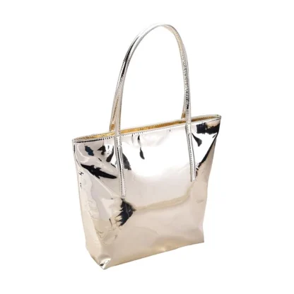 Women's Synthetic Solid Shoulder Bag (Gold) - Image 4