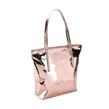 Women's Synthetic Solid Shoulder Bag (Rose Gold ) - Image 4