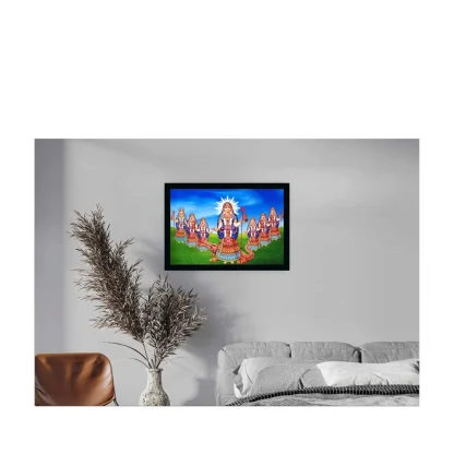 Maa Khodal Painting with Synthetic Photo Frame (Multicolor) - Image 2