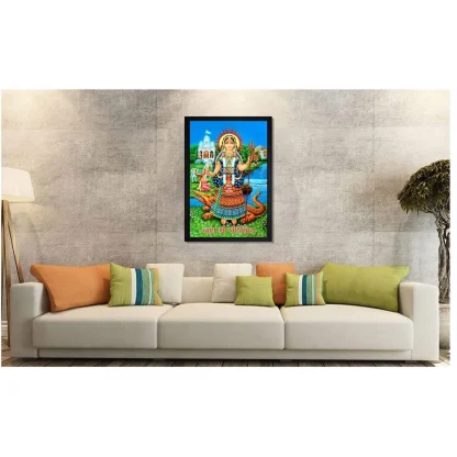 Maa Khodal Painting with Synthetic Photo Frame (Multicolor) - Image 2