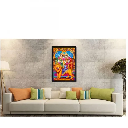 Maa Chamunda Painting with Synthetic Photo Frame (Multicolor) - Image 2