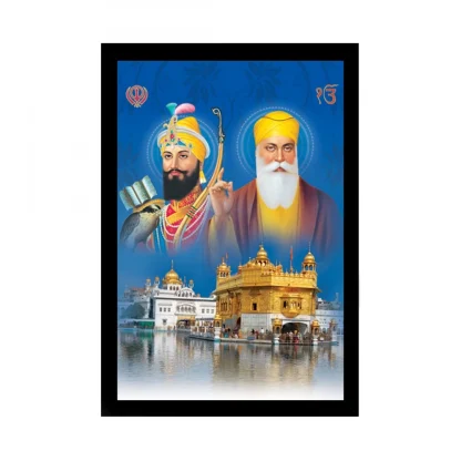 Guru Nanak Painting with Synthetic Photo Frame (Multicolor)