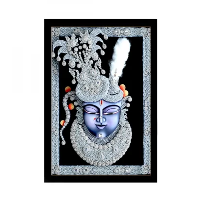 Shrinathji Painting with Synthetic Photo Frame (Multicolor)