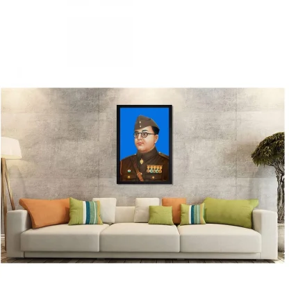 Shubham Chandra Bose Painting with Synthetic Photo Frame (Multicolor) - Image 2