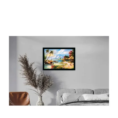 Natural Scenery Painting with Synthetic Photo Frame (Multicolor) - Image 2