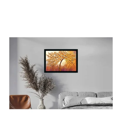 Tree Painting Painting with Synthetic Photo Frame (Multicolor) - Image 2