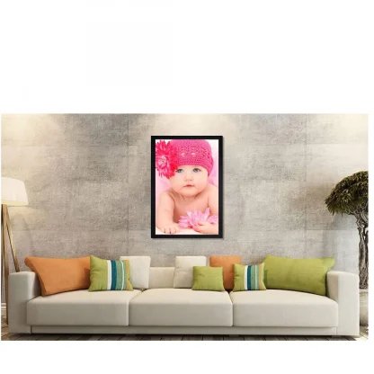 Baby Photo Painting with Synthetic Photo Frame (Multicolor) - Image 2