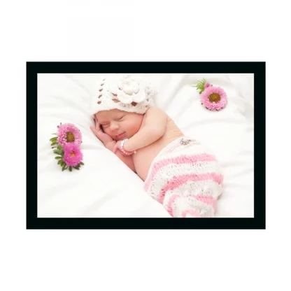 Baby Photo Painting with Synthetic Photo Frame (Multicolor)