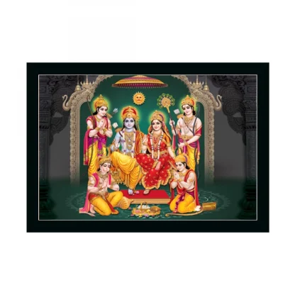 Ayodhya Ram Mandir Painting with Synthetic Photo Frame (Multicolor)