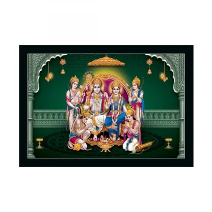 Ayodhya Ram Mandir Painting with Synthetic Photo Frame (Multicolor)