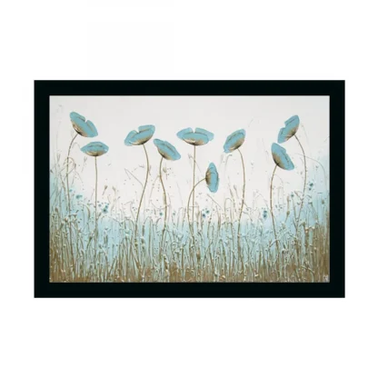 Flower Painting with Synthetic Photo Frame (Multicolor)