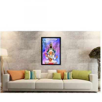 Tukaram Painting with Synthetic Photo Frame (Multicolor) - Image 2