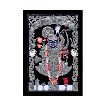 Shrinathji Painting with Synthetic Photo Frame (Multicolor)