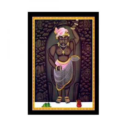 Shrinathji Painting with Synthetic Photo Frame (Multicolor)