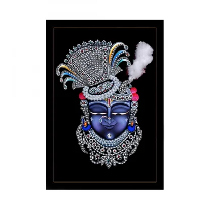 Shrinathji Painting with Synthetic Photo Frame (Multicolor)