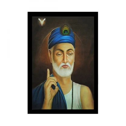 Sant Kabir Das Painting with Synthetic Photo Frame (Multicolor)