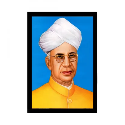 Dr. Sarvepalli Radhakrishnan Painting with Synthetic Photo Frame (Multicolor)