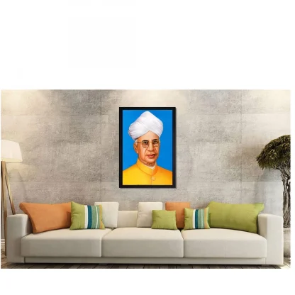 Dr. Sarvepalli Radhakrishnan Painting with Synthetic Photo Frame (Multicolor) - Image 2