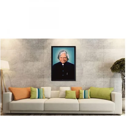 A P J Abdul Kalam Painting with Synthetic Photo Frame (Multicolor) - Image 2