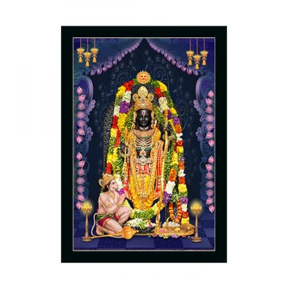 yodhya ram lalla Painting with Synthetic Photo Frame (Multicolor)