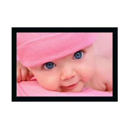 Baby Photo Painting with Synthetic Photo Frame (Multicolor)