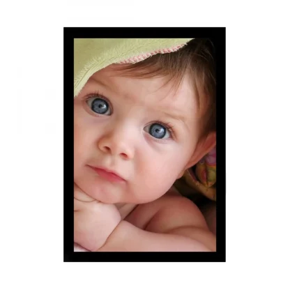 Baby Photo Painting with Synthetic Photo Frame (Multicolor)