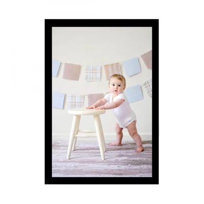 Baby Photo Painting with Synthetic Photo Frame (Multicolor)