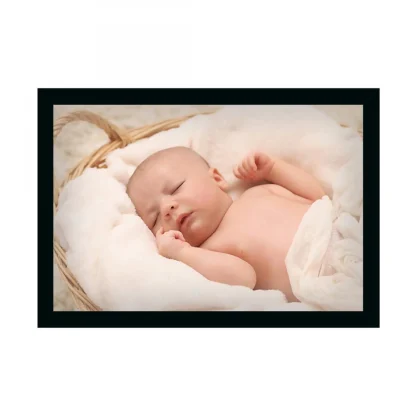 Baby Photo Painting with Synthetic Photo Frame (Multicolor)