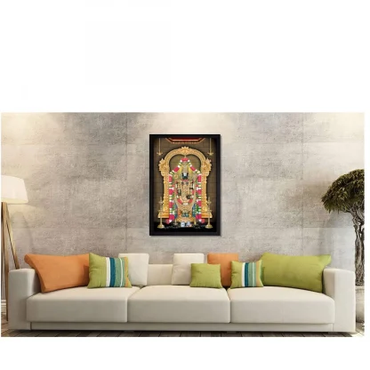 Tirupati Balaji Painting with Synthetic Photo Frame (Multicolor) - Image 2