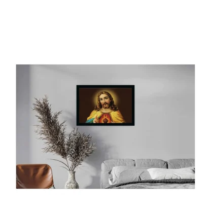 Lord Jesus Christ Painting with Synthetic Photo Frame (Multicolor) - Image 2