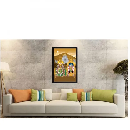 Tirupati Balaji Painting with Synthetic Photo Frame (Multicolor) - Image 2