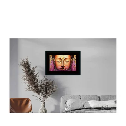 Buddha Painting with Synthetic Photo Frame (Multicolor) - Image 2