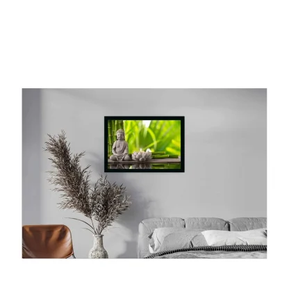 Buddha Painting with Synthetic Photo Frame (Multicolor) - Image 2