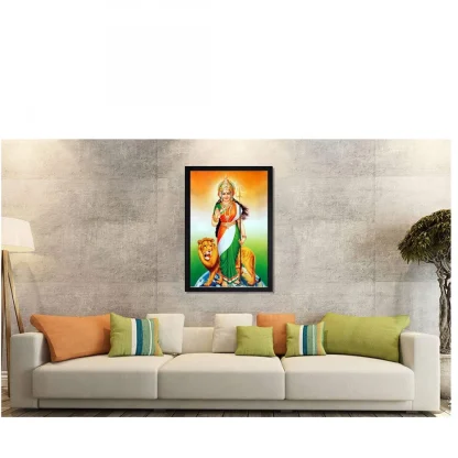 Bharat Mata Painting with Synthetic Photo Frame (Multicolor) - Image 2