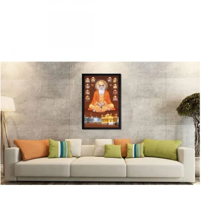 Guru Nanak Painting with Synthetic Photo Frame (Multicolor) - Image 2