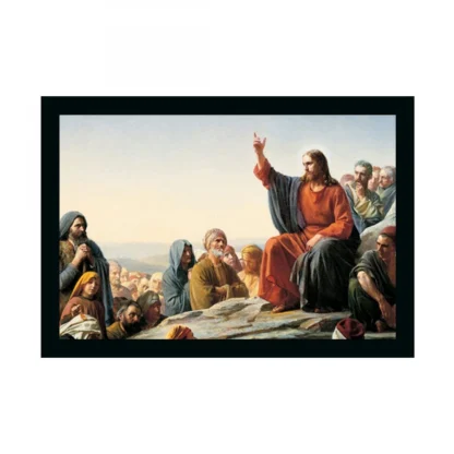 Lord Jesus Painting with Synthetic Photo Frame (Multicolor)