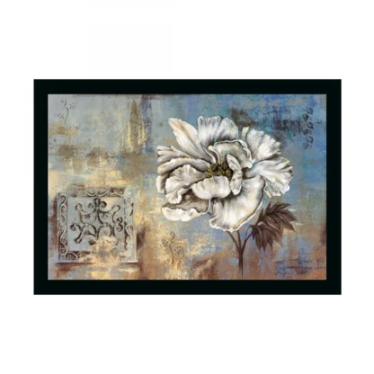 Flower Painting with Synthetic Photo Frame (Multicolor)