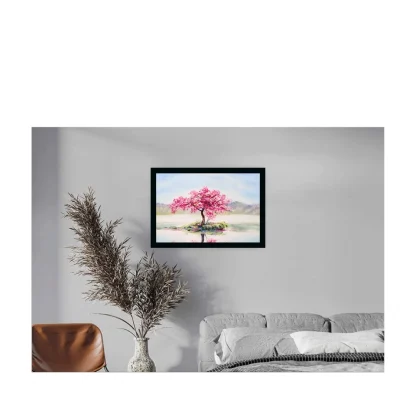 Tree Scenery Painting with Synthetic Photo Frame (Multicolor) - Image 2