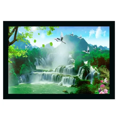 Natural Scenery Painting with Synthetic Photo Frame (Multicolor)