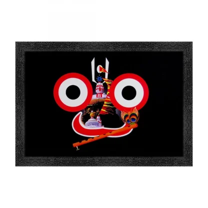 Jagannath Photo Painting with Synthetic Photo Frame (Multicolor)