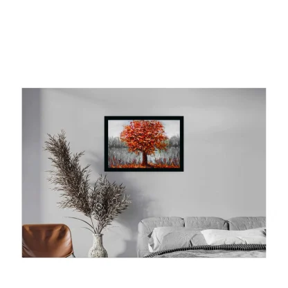 Tree Painting Painting with Synthetic Photo Frame (Multicolor) - Image 2