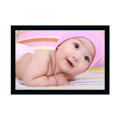 Baby Photo Painting with Synthetic Photo Frame (Multicolor)