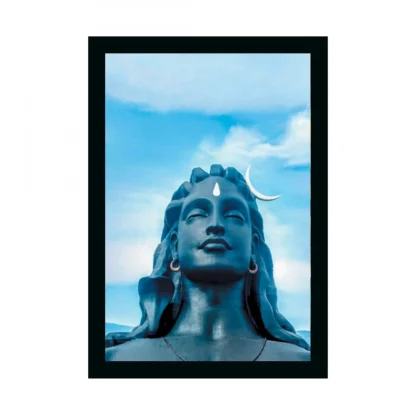 Adiyogi Mahakal Painting with Synthetic Photo Frame (Multicolor)