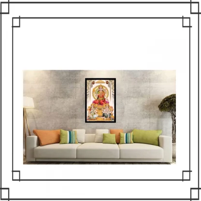 Laxmi Ganesh Saraswati Painting with Synthetic Photo Frame (Multicolor) - Image 2